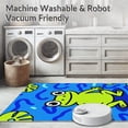 thumbnail image 5 of ODIKA 3'x5' Machine Washable Non-Slip Area Rug, Delightful Swamp Friend Embroidery Canvas Artwork Supplies Pack High Traffic Rug with Pad, Green, 727397, 5 of 8