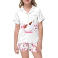 thumbnail image 4 of CONROSES Girls Pajama Set Cartoon Horse Graphic Short Sleeve Pjs Tops Shorts Loungewear Sets Cozy Nightwear Sleepwear, 4 of 5