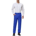 thumbnail image 2 of INSPIRE CHIC Men's Formal Flat Front Straight Fit Solid Prom Dress Pants, 2 of 6