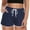 Navy Blue-solid, variant on Women's Plus Size Swim Shorts Quick Dry Beach Boardshorts Swimwear Bottom Trunks with Pockets