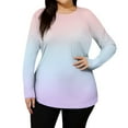 thumbnail image 3 of Plus Size Women's Long Sleeve Gradient Rash Guard Shirt UV Protection Quick-Dry Top for Water Sports Beach, 3 of 5
