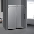 thumbnail image 6 of Yiwa Frameless Shower Door, 60" Widthx76"Height 3/8"(10mm) Clear Tempered Glass Door With Waterproof Seal Strip, Stainless Steel Hardware, Matte Black, 6 of 6