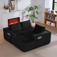 thumbnail image 3 of Lunale L-Shaped Modular Sectional Sofa with Movable Chaise, 3-Seater Boneless Cloud Couch for Living Room, Black (Right Facing Chaise), 3 of 6