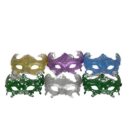 Assorted Color Pastel Cut-Out Masks (6 Pieces)