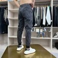 thumbnail image 4 of Pantalones vaqueros ajustados para hombre, pantalones vaqueros ajustados y elásticos de tubo, ajustados, de alta calidad, con bolsillos, elegantes, talla XS, lavados, 4 of 5