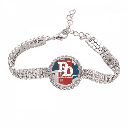 graffiti street red blue ph booth pattern Tennis Chain Anklet Bracelet Diamond Jewelry