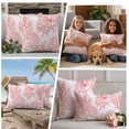 thumbnail image 5 of Pink Coral Outdoor Waterproof Pillow Covers, Coastal Nautical Ocean Starfish Conch Decorative Square Throw Pillowcase Sofa Cushion Sham for Patio/Couch/Chair, 26"x26" 2 Pack, 5 of 8