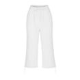 thumbnail image 7 of Nestiefly Cotton Linen Capri Pants for Women Petite Summer Pedal Capris 2026 Elastic High Waist Wide Leg Crop Trouser with Pockets White L, 7 of 7