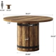 thumbnail image 2 of Tribesigns Table de Conférence Ronde de 39,37 Po, Table de Réunion Style Ferme pour 4, Bureau de Salle de Conférence avec Base Piédestal à Clôture pour Bureau (Brun Rustique, Chaises Non Incluses), 2 of 5