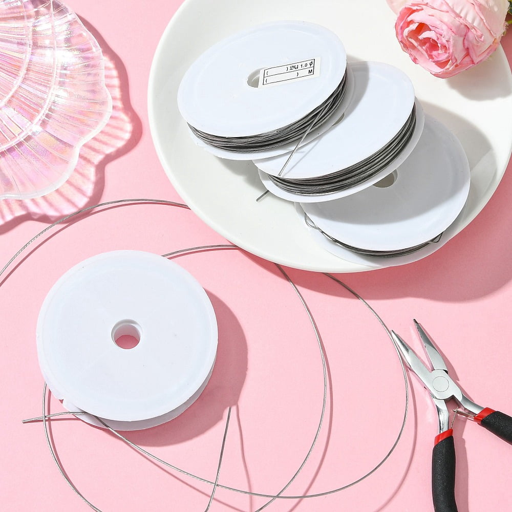 Original Color Tail Wire Nylon-coated Stainless Steel Raw 18 Gauge(1mm) about 26.24 Feet(8m)/roll