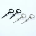 thumbnail image 4 of COOL SINGLE SILVER STAINLESS STEEL HOOP DAGGER EARRING, 4 of 33