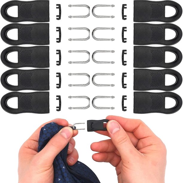 Reparación de cremalleras, paquete de 10, longitud 35 mm, enchufable, cremallera de repuesto de 35 mm, deslizador de repuesto para abrigo, maleta, vaqueros, bolso, accesorios de costura