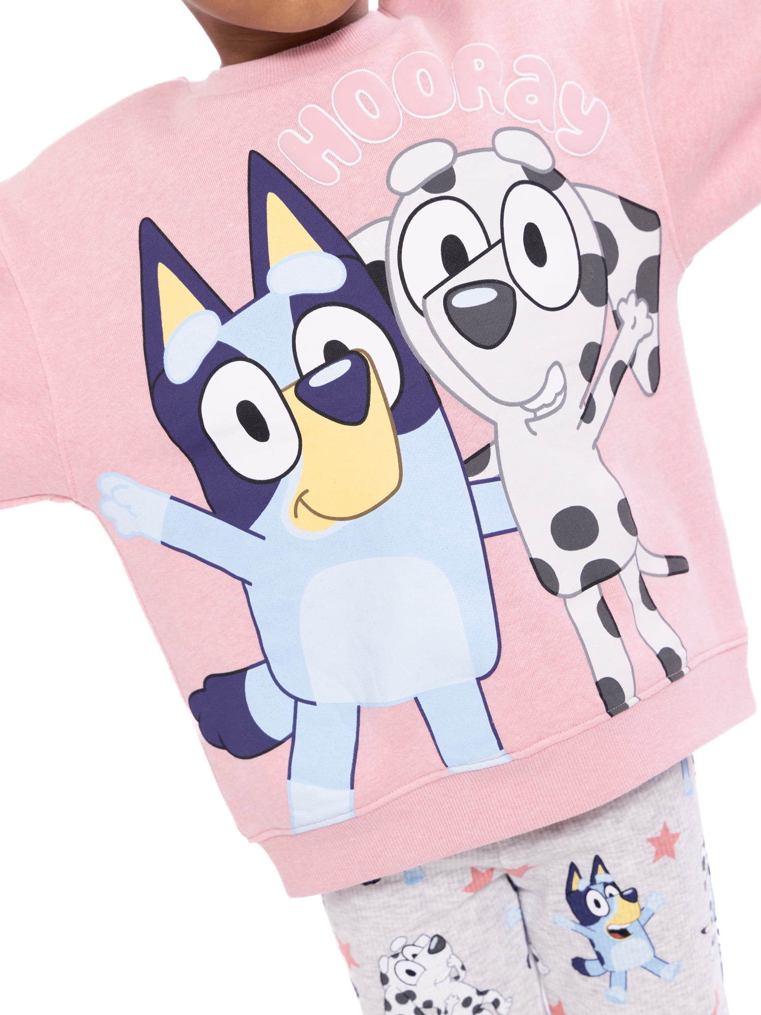 Bluey Toddler Girls Long Sleeve Graphic Print Sweatshirt and Matching Flare Leggings Set, 2-Piece, Sizes 12M-5T