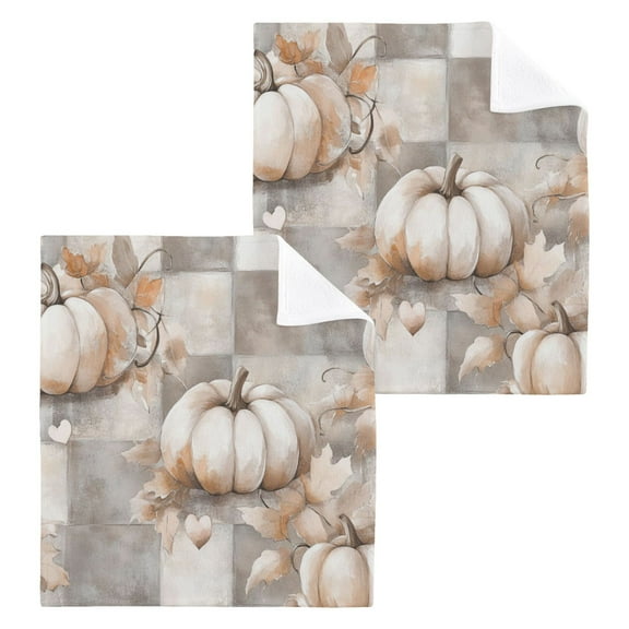 BZSMCE Towel Cotton Face Towel Soft Hand Towels Fashion Whimsical Gray Pumpkins Pattern