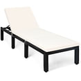thumbnail image 2 of Spaco Patio Lounge Chair, Patio Rattan Lounge Chair Chaise Couch Cushioned Height Adjustable-White, 2 of 8