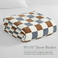 thumbnail image 3 of Jessica Simpson Plush Throw Blanket, Rust / Gray, 50" x 70", 3 of 5