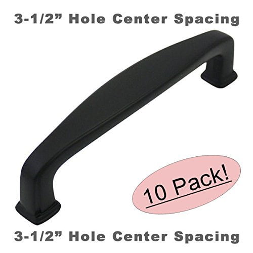 Cosmas 4390fb Flat Black Modern Cabinet Hardware Handle Pull 3 1 2 Inch 89mm Hole Centers 10 Pack Com Modern Cabinet Hardware Handle Pull, 3 1 2 Inch Cabinet Pulls Black