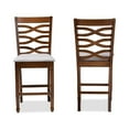 thumbnail image 2 of Baxton Studio Lanier Modern and Contemporary Grey Fabric Upholstered Walnut Brown Finished 2-Piece Wood Counter Height, 2 of 7