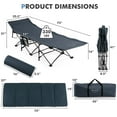 thumbnail image 4 of Costway Folding Retractable Travel Camping Cot w/Removable Mattress & Carry Bag Blue, 4 of 10
