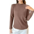 thumbnail image 4 of Wancir Long Sleeve Thermal Shirt for Women Light Fleece Tops Fall 2024 Crew Neck Casual Basic T-Shirts, 4 of 4