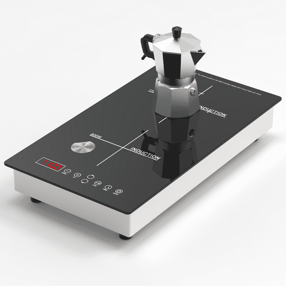 TYEMUI 12 Inch Dual Induction Cooktop, 2 Burner Electric Outdoor Stove, Built-In or Electric Portable Stove, Plug-in Outside Electric Stove with Timer & Child Lock, 120V Dual Zone Ceramic Glass Cookt