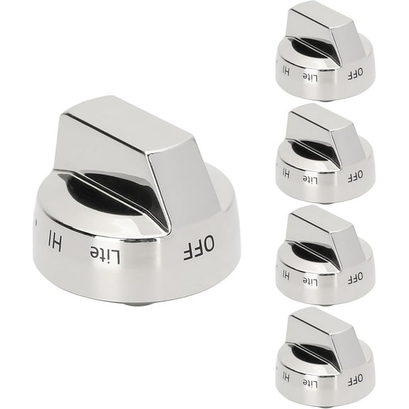Aniceparthy DG94-00945A 5 Pack Burner Control Dial Knobs Replacement for Samsung NX58H9500WS/AA-00/01/02/03 NX58H9500WS/AC-01/02/03, Replaces DG68-00377A AP5957989 PS10067150