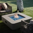 thumbnail image 4 of Elementi Plus Lucerne Natural Gas Fire Pit for Outside Outdoor Fire Pit Table Smokeless Firepit Concrete Square Fire Table Patio Heater Fireplace 60000 BTUs - Light Grey, 42.1 x 42.1 Inches, 4 of 10