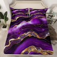 thumbnail image 2 of Feelyou Mystic Purple Marbling Twin Sheet Sets, Modern Fashion Art Twin Fitted Sheet, Teens Adult Men Women Flat Sheet, Breathable Home Decor, 3pcs, 2 of 7