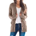 thumbnail image 5 of Pull Hiver Cardigan Manches Longues Boutonnage Ouvert sur le devant avec Poche, 5 of 5