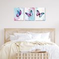 thumbnail image 3 of Butterfly Canvas Wall Art Decor 3 Piece Fantasy Girls Wall Art Watercolor Art Print Butterflies for Wall Art Living Room Bedroom Canvas With Wood Framed 12x16 Inch, 3 of 6