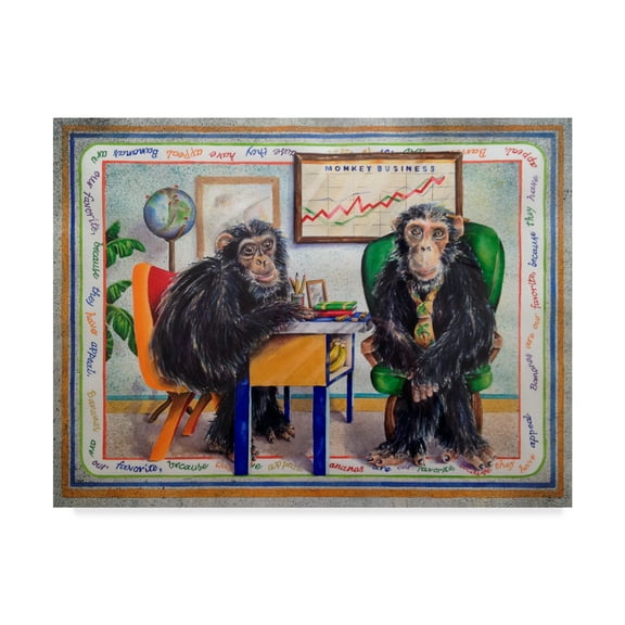 Trademark Fine Art 'Monkey Business' Canvas Art by Charlsie Kelly
