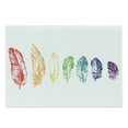 thumbnail image 1 of Nature Cutting Board, Group of Ink Drawing Style with Rainbow Feathers Natural Art Print, Decorative Tempered Glass Cutting and Serving Board, Large Size, Red Green Purple, by Ambesonne, 1 of 1