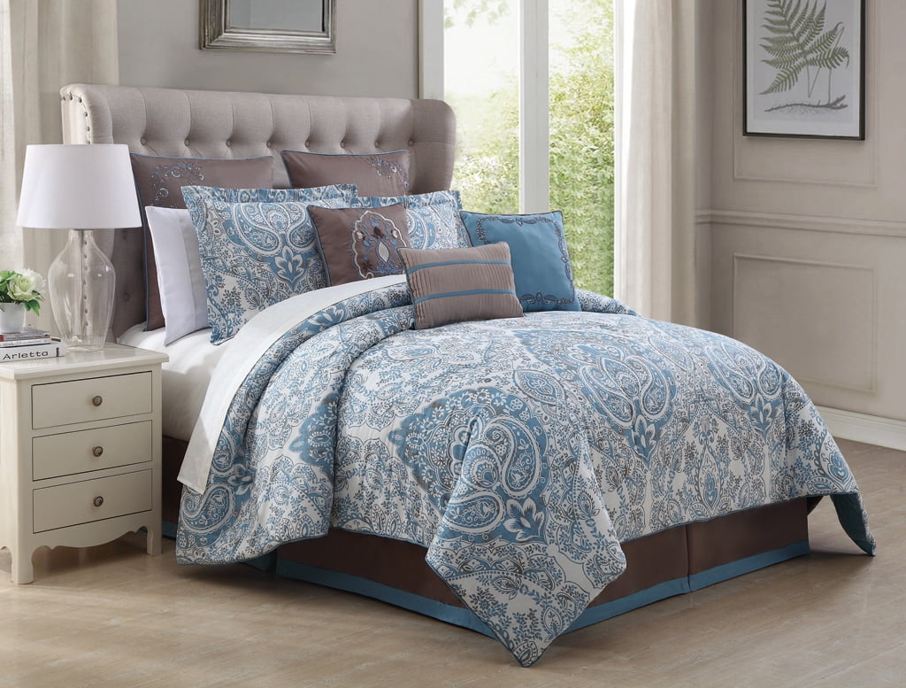 9 Piece Donatella 100 Cotton Comforter Set