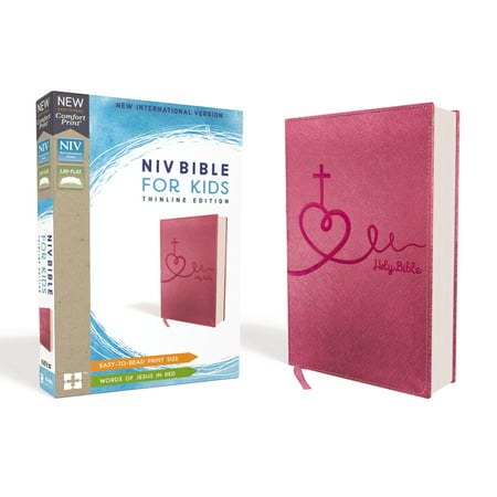 Niv, Bible for Kids, Leathersoft, Pink, Red Letter Edition, Comfort Print: Thinline