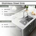 thumbnail image 3 of Hanover 25" Stainless Steel Drop-In Single Bowl Sink | Handmade Pure Nano Brushed Surface | Rubber Pad and Wire Rack Included | 18 Gauge Steel | Top-Mount, 3 of 8