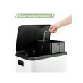 thumbnail image 3 of Stainless steel dual 4 gal (2 x 15l) trash can - rectangular hands - free kitchen steel pedal recycle bin con lid y inner buckets, 3 of 6