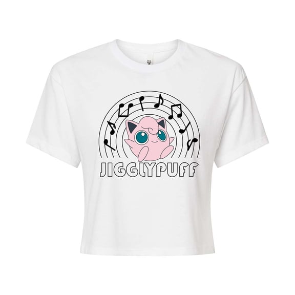 Pokémon - Jiggypuff Music Notes - Juniors Cropped Cotton Blend T-Shirt