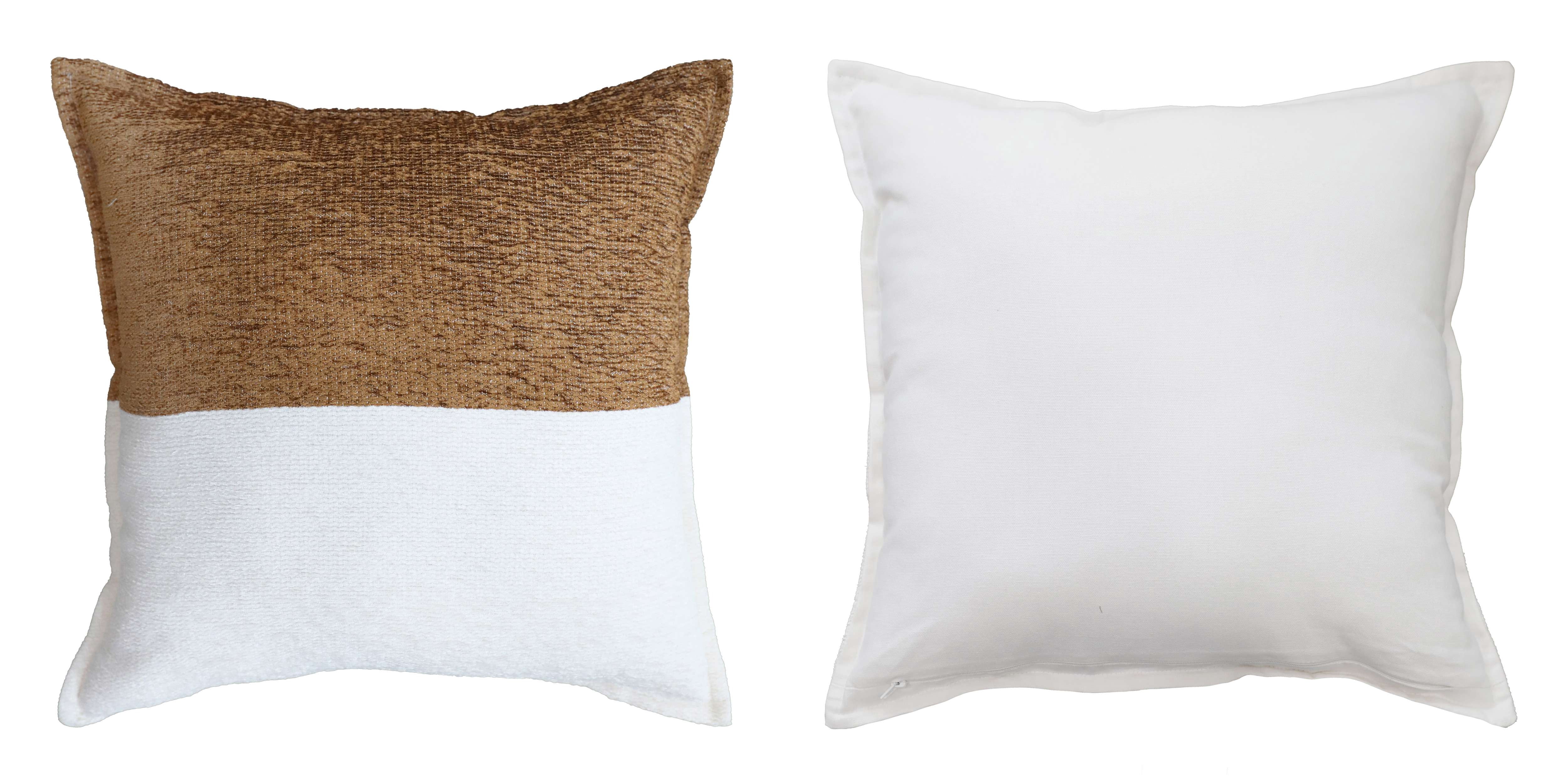 Mainstays Two-Toned Trailblazer Brown Polyester Cotton 18" x 18" Square Decorative Throw Pillow