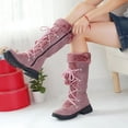 thumbnail image 2 of Botas de nieve de suela gruesa, cálidas, con cordones, informales, botas de mujer, 2 of 5