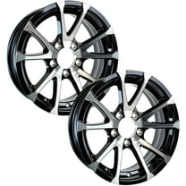 eCustomrim 2-Pack Aluminum Trailer Rims Wheels 5 Lug 14" Avalanche V-Spoke/Black