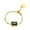 Black, variant on Women's Stainless Steel Stackable Chain Finger Ring Adjustable Inlaid Green Zircon Statement Ring