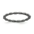 thumbnail image 1 of 925 Sterling Silver Stackable Expressions Black-plated Rice Bead Ring Size: 5; for Adults and Teens; for Women and Men, 1 of 5