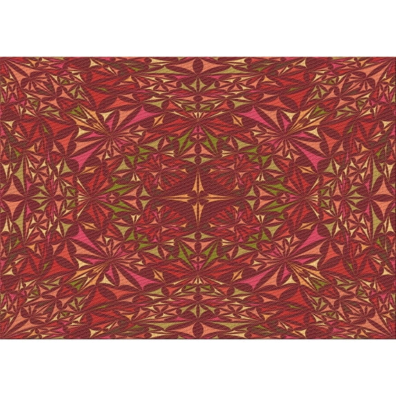 Ahgly Company Machine Washable Indoor Rectangle Transitional Grapefruit Red Area Rugs, 3' x 5'