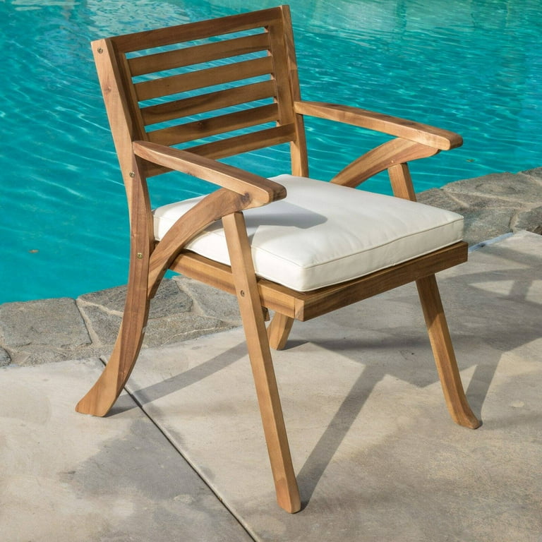 Michelle Wood 5 Piece Square Patio Dining Set with Cushion