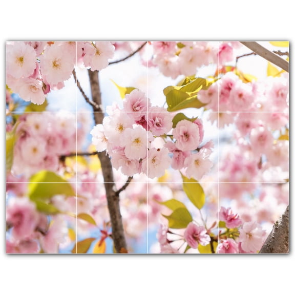 Picture-Tiles.com: Spring Ceramic Tile Wall Mural WAL500942-43L. 32"W x 24"H using (12) 8" x 8" Ceramic Tiles-Satin Finish