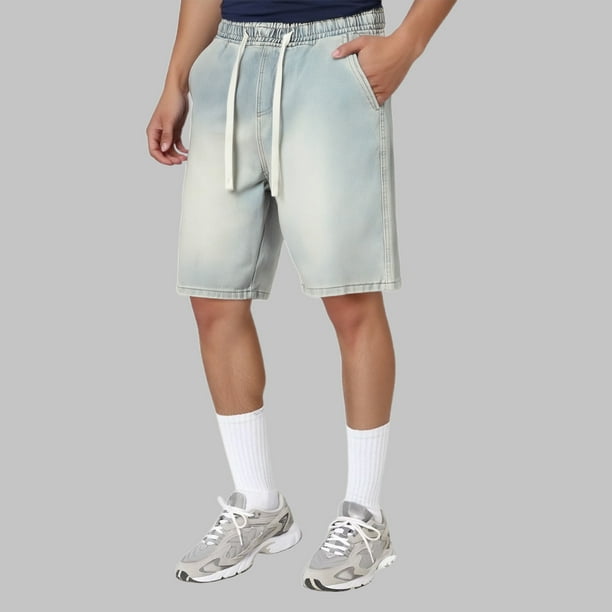 WILLBEST Pantalones Cortos para Hombre, Nuevos Pantalones de Verano de Cinco Puntos para Hombre, Diseño Holgado Informal, Pantalones Cortos de Mezclilla Versátiles A La Moda.