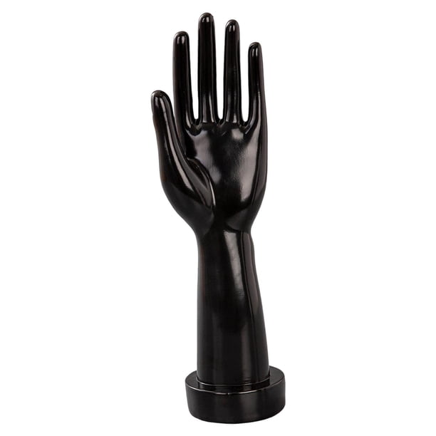 Exhibidor de mano de maniquí, regalos, anillo, resistente, organizador de joyas para práctica de manicura Izquierda negra