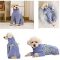 thumbnail image 3 of HQREA Fleece Dog Coat Bodysuit Full Body Pet Pajamas Jumpsuit with Zipper for Small Medium Dogs, 3 of 6