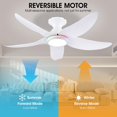 thumbnail image 4 of Ventilador de techo Kviflon de 46 pulgadas con control remoto/app de luces, color blanco, 4 of 9