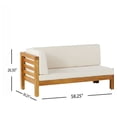thumbnail image 5 of CoSoTower Outdoor Wooden Sectional Set with Cushions, Beige, 5 of 9